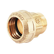Муфта переходная НР 32 x 1" 1/4 обжимная латунная для труб ПНД, STOUT (SFH-0002-032114)