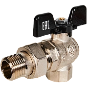 Кран шаровой 1/2" полнопроходной угловой с американкой ВР-НР ручка бабочка, STOUT (SVB-0008-200015)