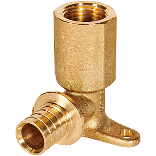 Угольник настенный 90° с длинным нарезным патрубком ROMMER 20 х 1/2" с внутренней резьбой, для труб из сшитого полиэтилена, надвижной Артикул RFA-0032-002012