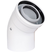 Отвод дымохода 45° D=60/100 мм для конденсационных котлов PPR, ROMMER (RCA-8610-000045)