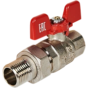 Кран шаровой 1/2" (EPDM) полнопроходной с американкой, ВР-НР ручка бабочка, STOUT (SVB-1007-200015)