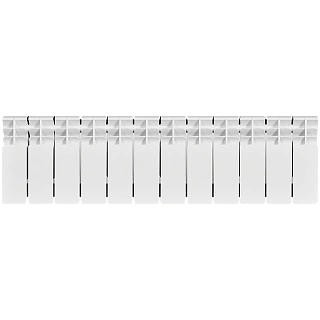 Биметаллический радиатор UNI-FITT 200/100 12 секций (боковое подключение, цвет белый глянцевый) 950B2112 