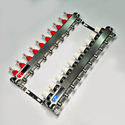 Колл. группа UNI-FITT 1" х 3/4" 10 вых с расходомер. и термост. вентил. без конц, нерж. (450W4310)