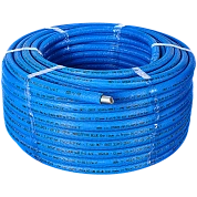 Труба из сшитого полиэтилена 20 х 2,8 (PEX-а) серая в теплоизоляции (синяя), STOUT (бухта 100 м.)