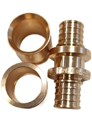 Ремонтный комплект для PEX труб муфта аксиальная с гильзами 16 UNI-FITT латунь
