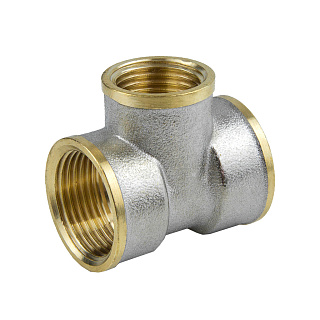 Тройник Резьбовой DN40 ВВВ 1 1/2" латунь никель LD Pride Артикул LD.67.514.40