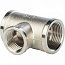 Тройник резьбовой переходной ВР 3/4" x 1/2" x 3/4" никель STOUT