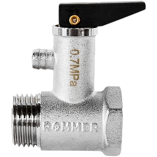 Клапан обратный 1/2' ROMMER для водонагревателей 7 бар со сбросником и ручным спуском