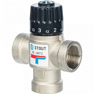 Термостатический смесительный клапан 3/4" STOUT ВР 30-65°С 1,6 KV Артикул SVM-0110-166020