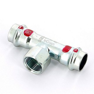 Тройник пресс-В 18x1/2"x18 оцинкованная сталь Prestabo VIEGA Диаметр - 18 мм
