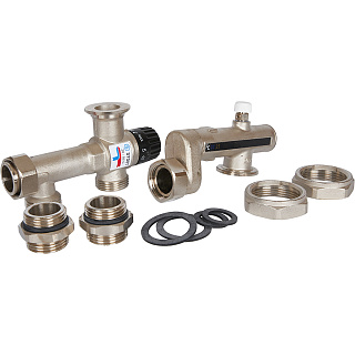 Узел насосно-смесительный с термостатическим клапаном 20 - 55 °C STOUT без насоса, для теплого пола Артикул SDG-0120-005010