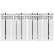Биметаллический радиатор UNI-FITT 350/100 10 секций (боковое подключение, цвет белый глянцевый)