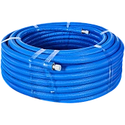 Труба из сшитого полиэтилена 25 х 3,5 (PEX-а) серая в теплоизоляции (синяя), STOUT (бухта 50 м.)