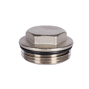 Заглушка концевая для коллектора НР никелированная с уплотнительным кольцом, 1"