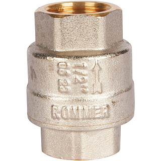 ROMMER 1/2" Клапан обратный пружинный муфтовый с пластиковым седлом Артикул RVC-0002-000015