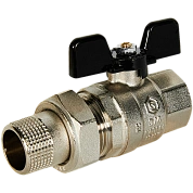 Кран шаровой 3/4" полнопроходной с американкой, ВР-НР, ручка бабочка, STOUT (SVB-0007-200020)