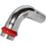 Угол 90° под пресс 18 мм однораструбный, из нержавеющей стали ROMMER (RSS-1002-000018)