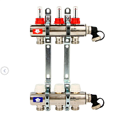 Колл. группа UNI-FITT 3 вых 1"х3/4" с расходомер. и термост. вентил. с 2 конц. и в/отвод (440I4303)