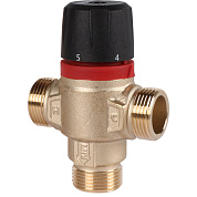 Термостатический смесительный клапан ROMMER 3/4" (НР) 30-60°С KV 1,8 (центральное смешивание)