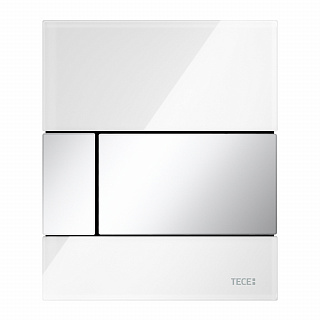 Стеклянная панель смыва TECEsquare стекло белое, клавиши хром глянцевый, 124 x 104 x 11 мм Артикул 9242802