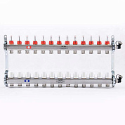 Колл. группа UNI-FITT на 13 вых 1" х 3/4" с расходомер. и термост. вентил., нерж. сталь (450I4313)