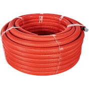 Труба из сшитого полиэтилена 32 х 4,4 (PEX-а) серая в теплоизоляции (красная), STOUT (бухта 50 м.)