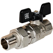 Кран шаровой 1/2" полнопроходной с американкой, ВР-НР, ручка бабочка, STOUT (SVB-0007-200015)