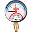 Термоманометр радиальный D = 80, подкл. 1/2", до 4 бар, с автомат. запорным клапаном, ROMMER