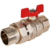 Кран шаровой 1"1/4 (EPDM) полнопроходной с американкой, ВР-НР ручка бабочка STOUT (SVB-1007-200032)