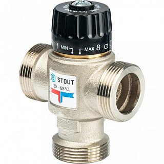 Термостатический смесительный клапан 1"1/4 STOUT НР 30-65°С 3,5 KVs Артикул SVM-0025-356532