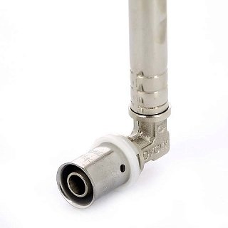 Угольник под пресс 16 x 15 мм с трубкой 300 мм для металлопластиковых труб UNI-FITT Артикул 717G6153