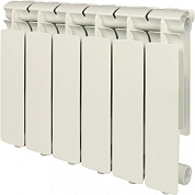 Алюминиевый радиатор UNI-FITT 350/100 6 секций (боковое подключение, цвет белый глянцевый)