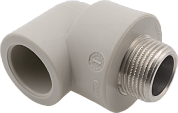 Угол 90° комб. 25 х 1/2" (НР) полипропилен PP-R ALCAPIPE серый