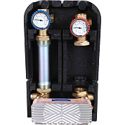 Насосная группа 1" / 1 1/2" с теплообменником 18 пластин, STOUT без насоса в теплоизоляции