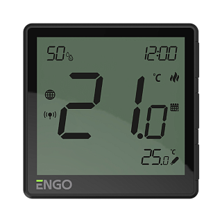 Терморегулятор Salus ENGO One встраиваемый, программ., с дисплеем, датчик влажности (WiFi) черный Артикул EONE230B