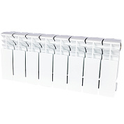 Биметаллический радиатор UNI-FITT 200/100 8 секций (боковое подключение, цвет белый глянцевый)