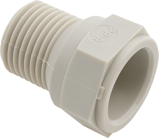 Пробка с резьбой (заглушка) 1/2" с наружней резьбой (НР) полипропилен PP-R ALCAPIPE серый Артикул AB253000000