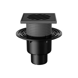 Трап регулируемый T 616.0 PNsP 241x241 вертикальный выпуск DN 110/160 с корзинкой FACHMANN  Артикул 04.093