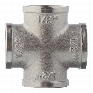 Крестовина 1/2" с внутренней резьбой, латунь никелированная VALTEC Артикул VTr.760.N.0004