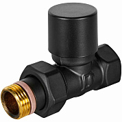 Клапан запорно-балансировочный 1/2", KVs 2,62 прямой, черный, STOUT Design  (SVLD-0001-000015B)