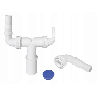 Адаптер McALPINE с 2-мя отводами 90° для подкл. БТ 10-13/20-23 мм с обр. клап. выход 32/40 мм Артикул WMVT-3240WH