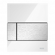 Стеклянная панель смыва TECEsquare стекло белое, клавиши нержавеющая сталь, 124 x 104 x 11 мм 9242801