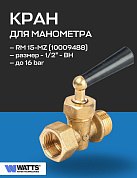Кран НВ трехходовой 1/2" RM-MZ для манометров WATTS