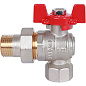 Кран шаровый ROMMER 1/2" ВН  с угловой американкой бабочкой