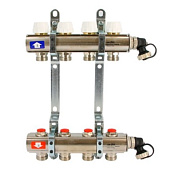 Колл. группа UNI-FITT 1" х 4 вых 3/4" с баланс. и термостат. вентилями с 2 конц., латунь (441I4304)