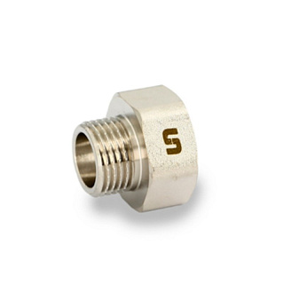 Переходник UNI-FITT OPTIMAL 3/8" x 1/2" внутренняя/наружная резьба, латунь никелированная Артикул 603N1201