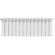 Биметаллический радиатор UNI-FITT 350/100 14 секций (нижнее подключение, цвет белый глянцевый)