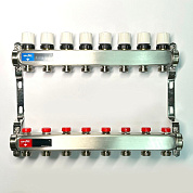 Колл. группа UNI-FITT 1" х 8 вых 3/4" с баланс. и термост. вентил. без конц, нерж. cталь (451W4308)