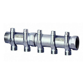Запорный коллектор FAR 1 1/2"(ВР-НР) с 5 отв. М33х1,5 для труб 20-26 мм Артикул FK 3920 11205