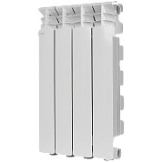 Радиатор алюминий 4 секции STOUT GAMMA 500 боковое подключение (белый RAL 9010)